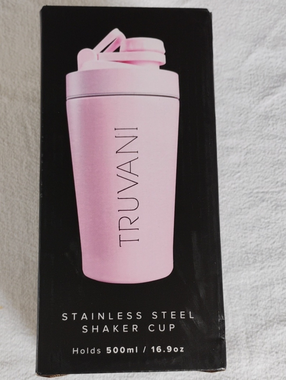 TRUVANI Pink Stainless Steel Shaker Cup Holds 16.9oz Wire Whisk